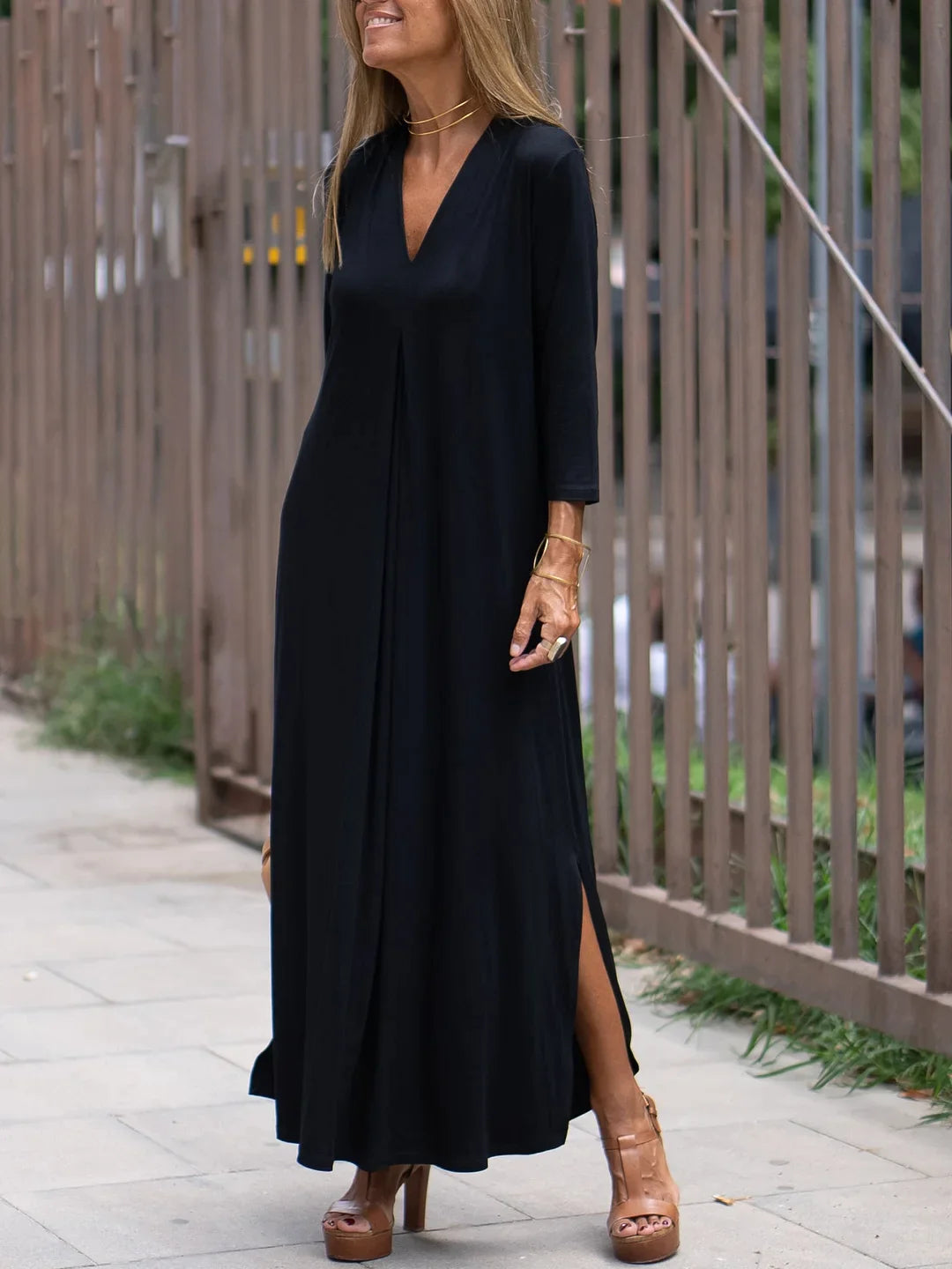 Alina - langes schlankmachendes kleid